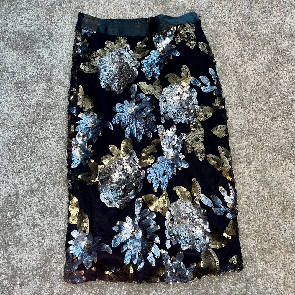 Womens ROA by Nordstrom Leather Waistband Skirt Size XS